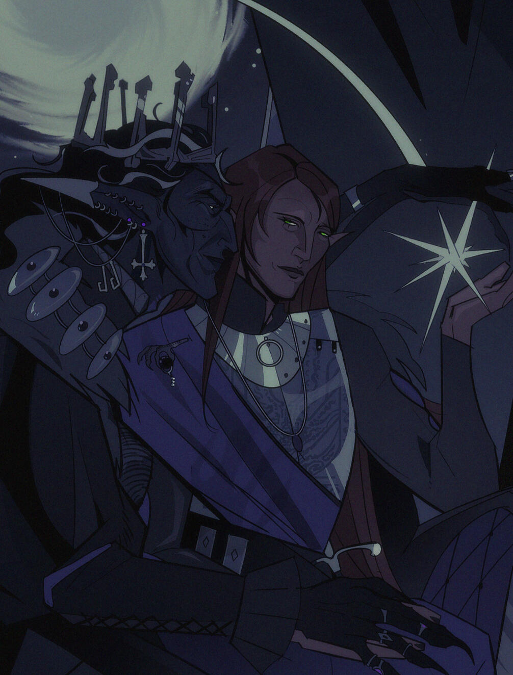 art by angel, Verrot's writer, of Verrot and Velitas as king and knight-seer